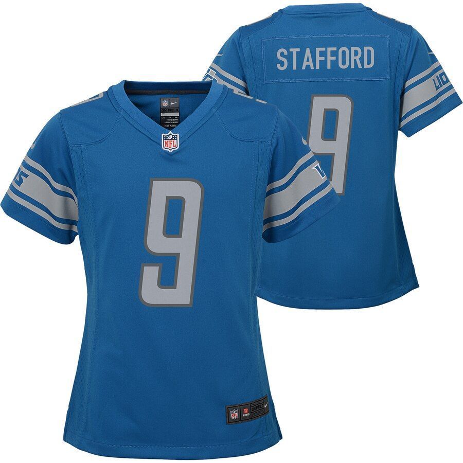 Matthew Stafford Detroit Lions Girls Youth Team Game Jersey Blue 2019