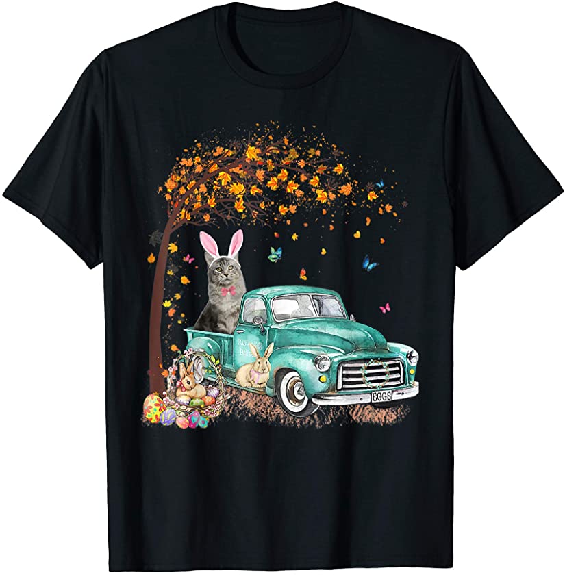 Bunny Cat Truck Easter Egg Rabbit Happy Easter Day Gifts T-Shirt