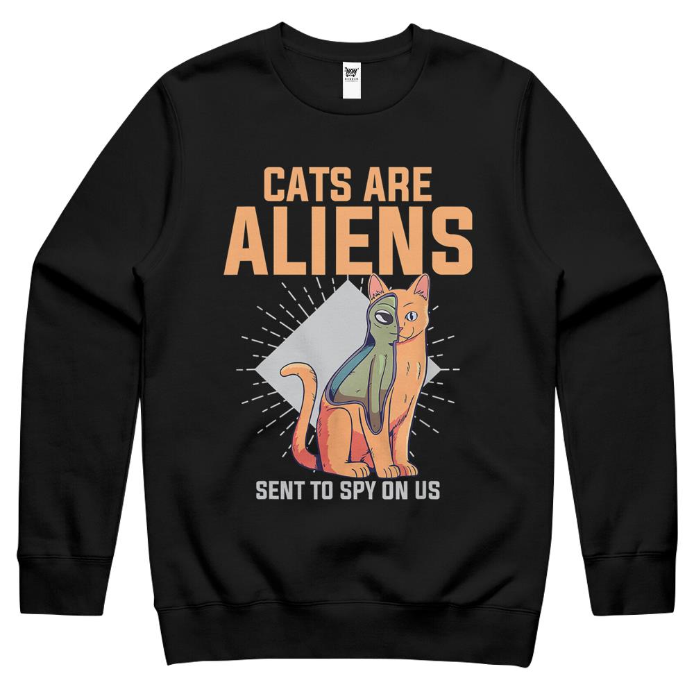 Ailen Shirt, Ufo Shirt, Ufo Crewneck Sweatshirt, Ufo Tee Shirt, Crewneck Sweatshirt Ufo, Cats Are Alien Funny Pet Animal Lover Ufo Believer Tee Crewneck Sweatshirt