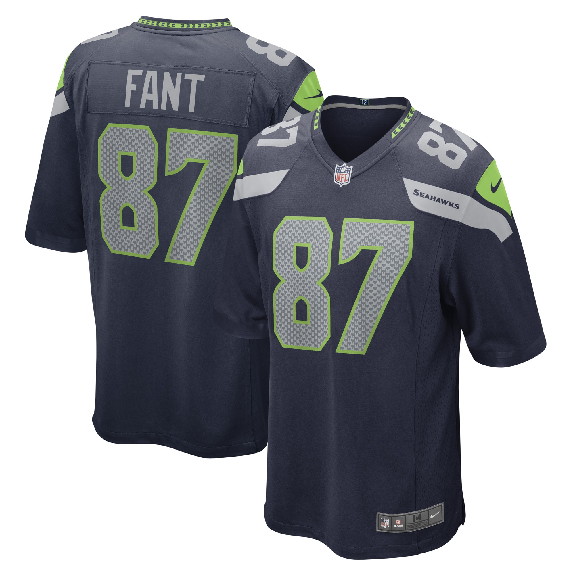 Men’s Seattle Seahawks Noah Fant College Navy Game Player Jersey