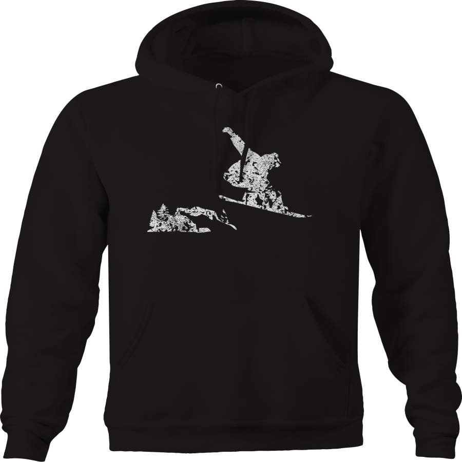 Snowboarding Jump and Grab Ski Mountain Winter Sports  Hoodie
