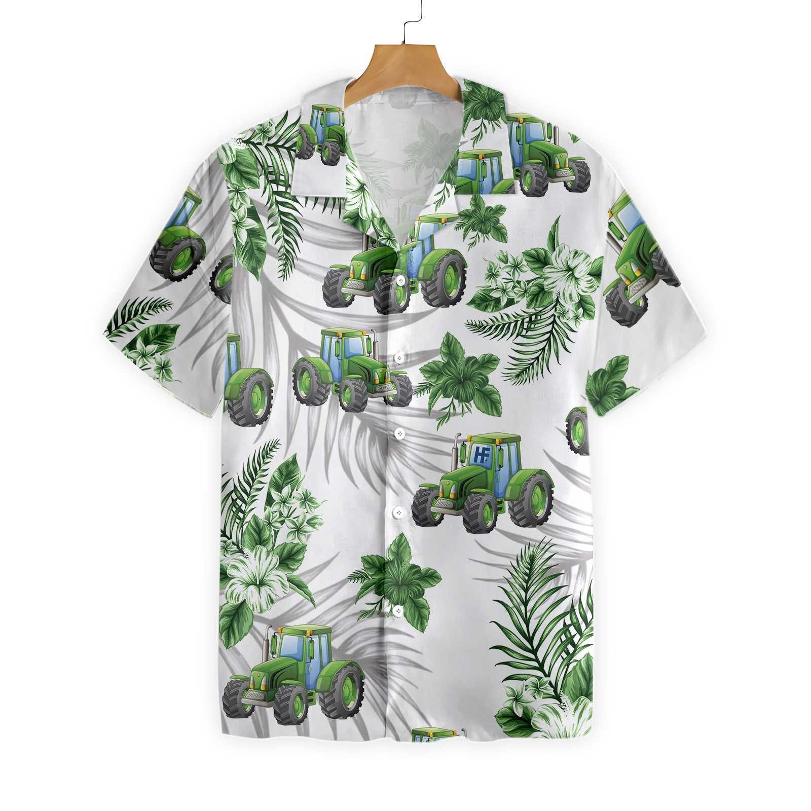 Tropical Green Tractor Hawaii Shirt Ha32557