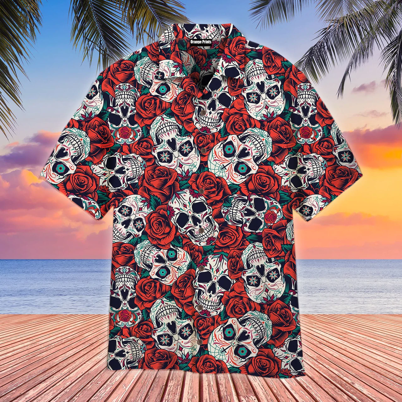 Skull Hawaii Vintage Day Of Dead Aloha Hawaii Shirts For Men And Women Ha40724