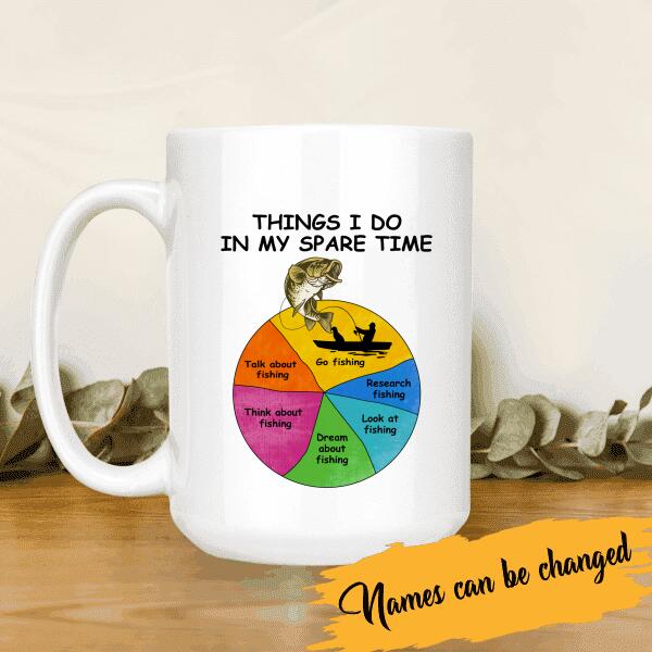 Things I Do In My Spare Time Go Fishing Personalized T-Shirt, Mug, Best Gifts For Friends And Fishing Lovers