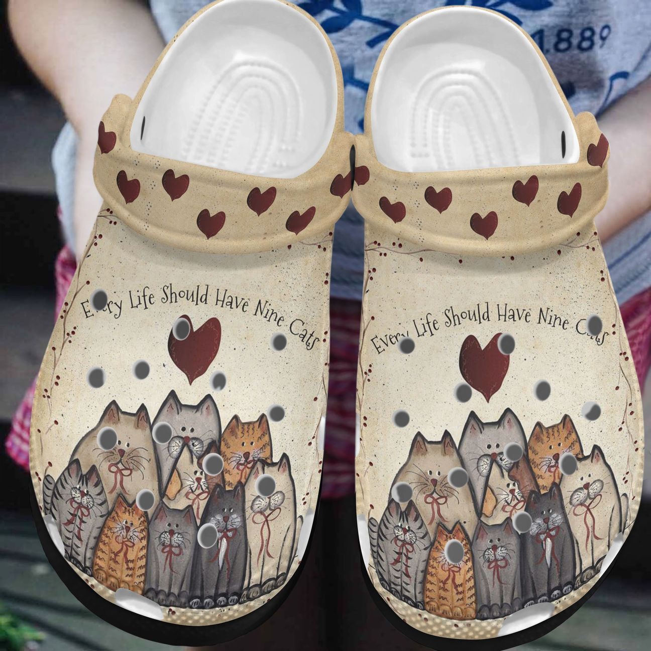 Cat Personalized Clog, Custom Name, Text, Color, Number Fashion Style For Women, Men, Kid, Print 3D Nine Cats