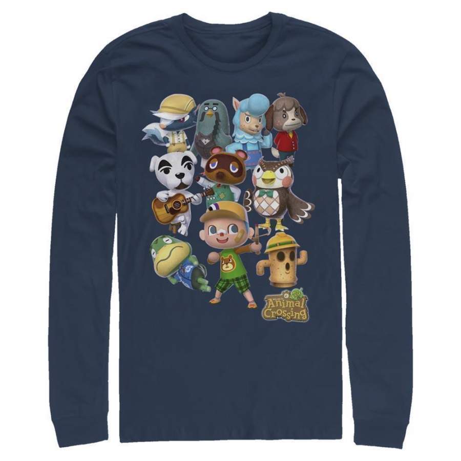 Welcome to Animal Crossing – Animal Crossing Nintendo Long Sleeve T-Shirt, Navy