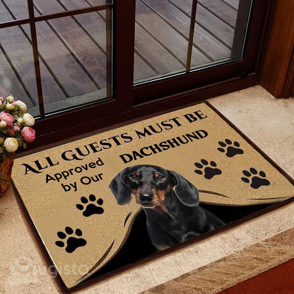 All Guests Must Be Approved By Our Dachshund 02 All Over Printing Doormat Pre2286