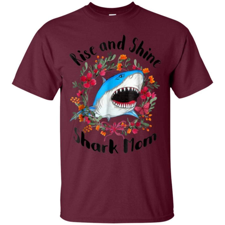 AGR Rise And Shine Shark Mom T Shirt Vintage Jaq T-shirt