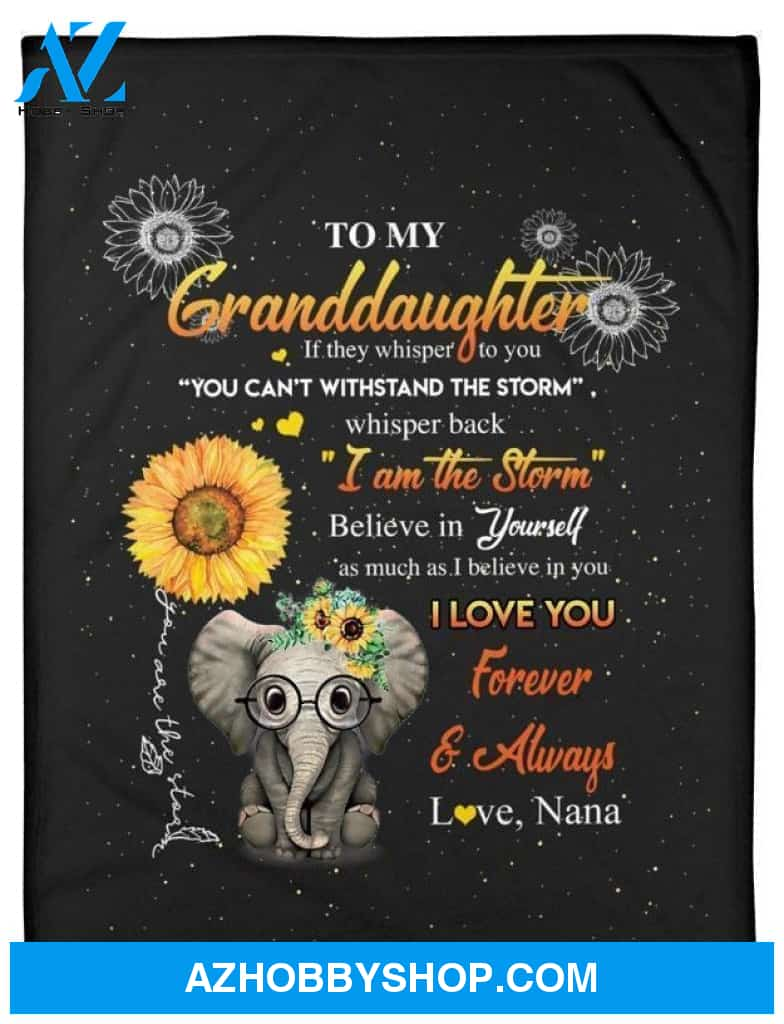 To My Granddaughter Elephant Fleece Blanket From Nana If They Whisper To You