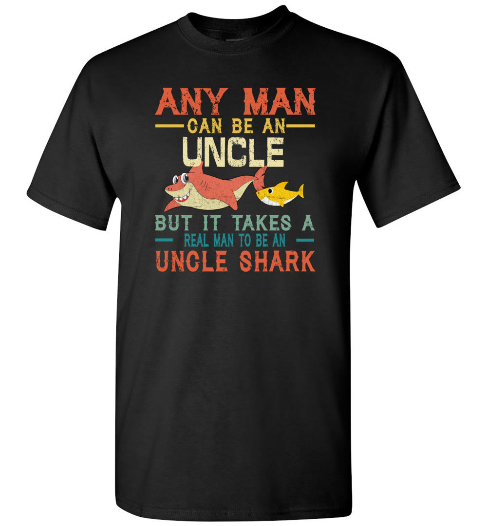 Vintage Real Man To Be A Uncle Shark, Gift Tee For Uncle