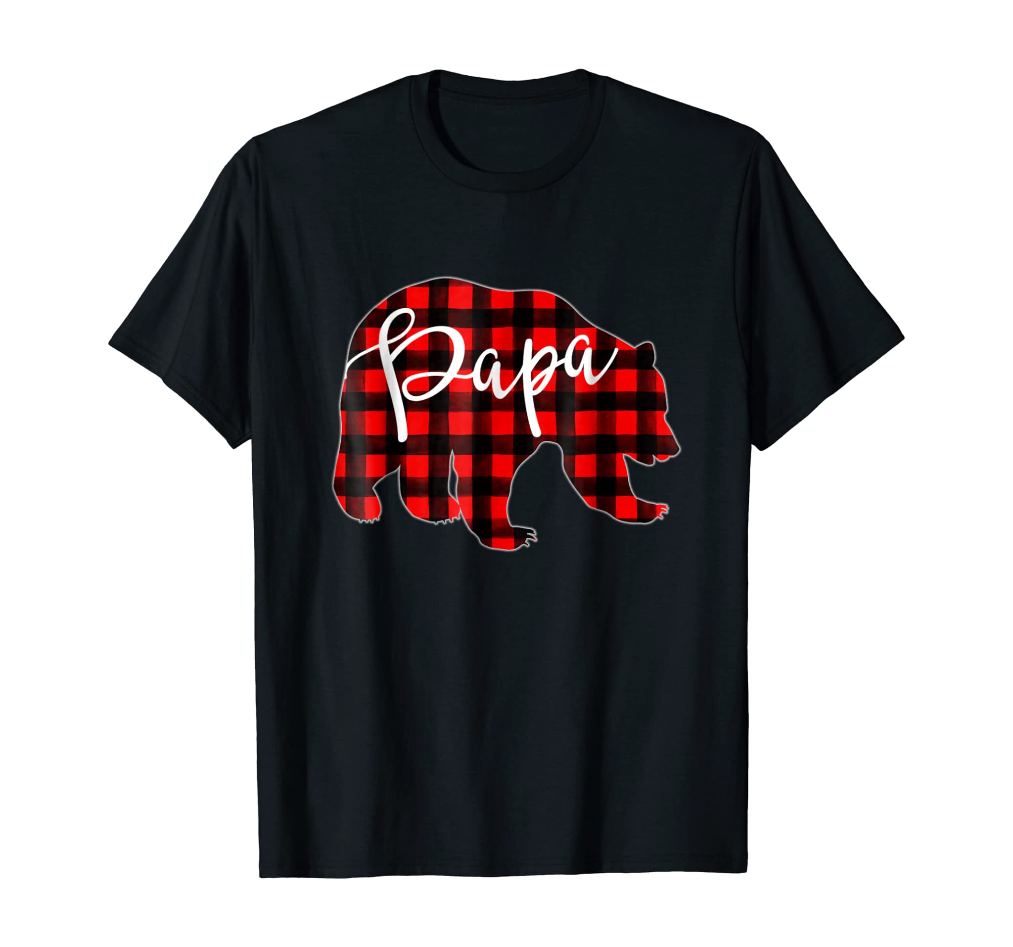 Mens Red Plaid Papa Bear Shirt Matching Pajama Family Buffalo Dad