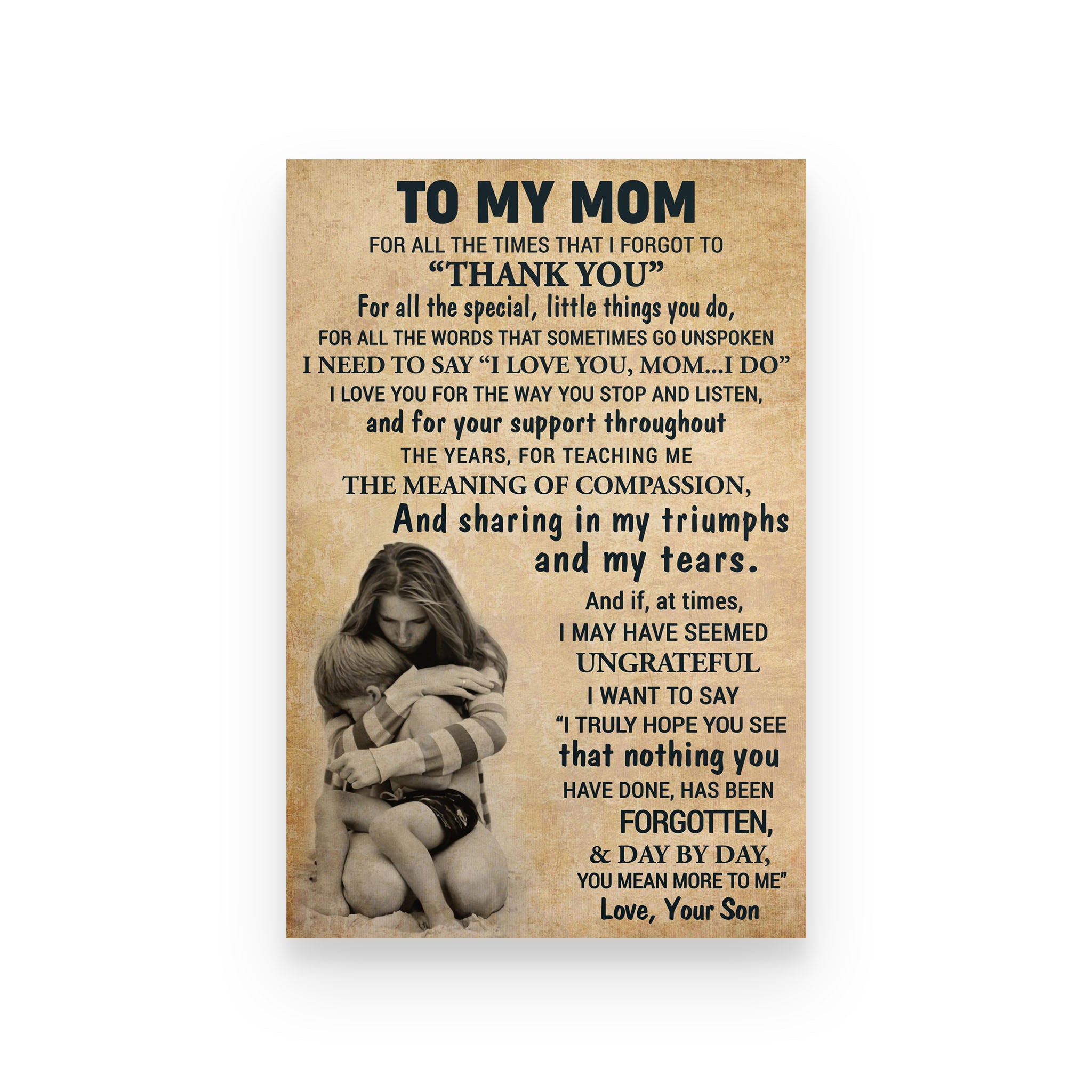 Poster family Doc son for mom for all the times that i forgot to thank you