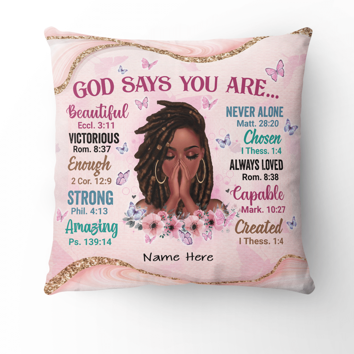 Personalized Pillow Case Cover For Black Girl Pillow God Says You Are Pillow Case Custom Art Custom Name