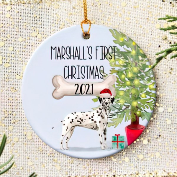 Personalized Dalmatian Puppy’S First Christmas Ornament, Dalmatian Ornament