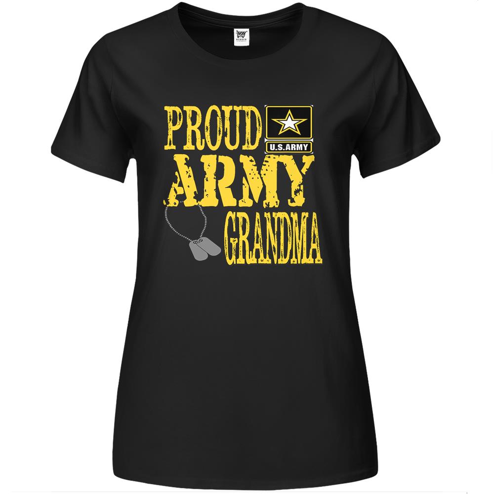 Proud Army Grandma Shirt Military Pride Premium Womens T Shirts