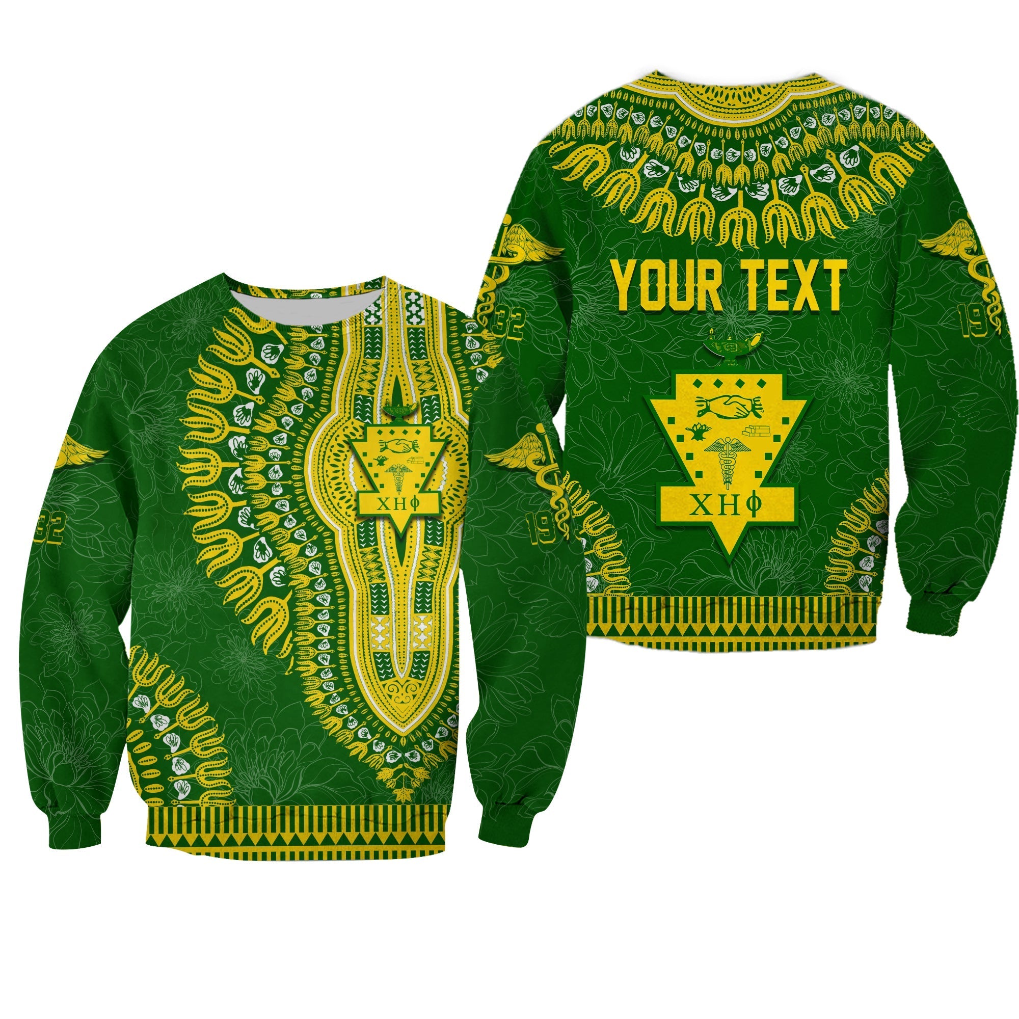 Chi Eta Phi Personalised Chrysanthemum Sweatshirt Dashiki Design Lt7