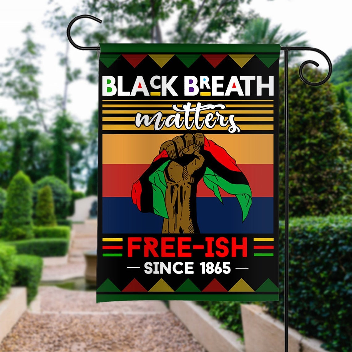 Juneteenth African Flag, Black Lives Matter Flag, Black Freedom Flag, Juneteenth Flag, African American Civil Rights Lawn Yard Decor Pg027