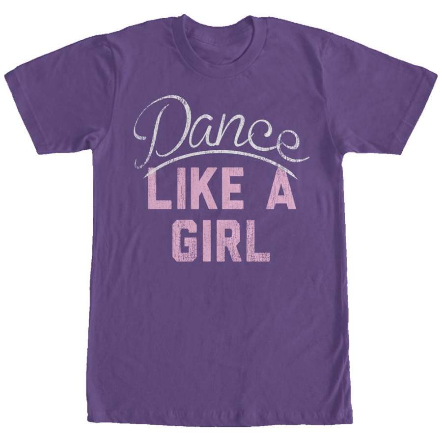 CHIN UP Women’s Dance Like a Girl  Boyfriend Tee Purple