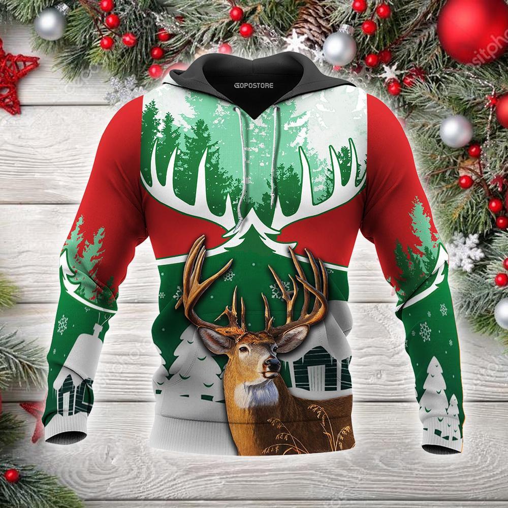 Christmas Deer Hunting 3D All Over Print | Unisex | Adult | Ht3957