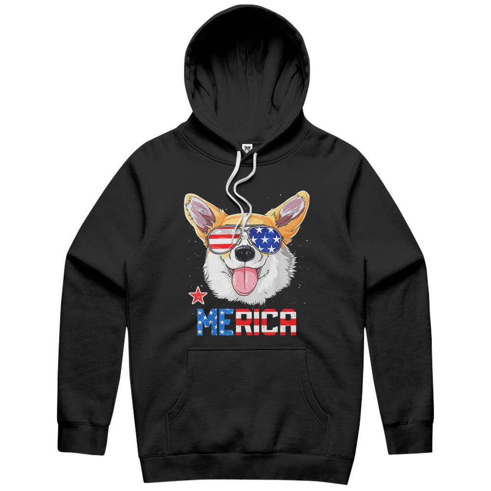 4Th July Shirts, Fourth Of July Hoodie, 4Th Of July Hoodie, Corgi Merica 4Th Of July Hoodie Dog Puppy Hoodie