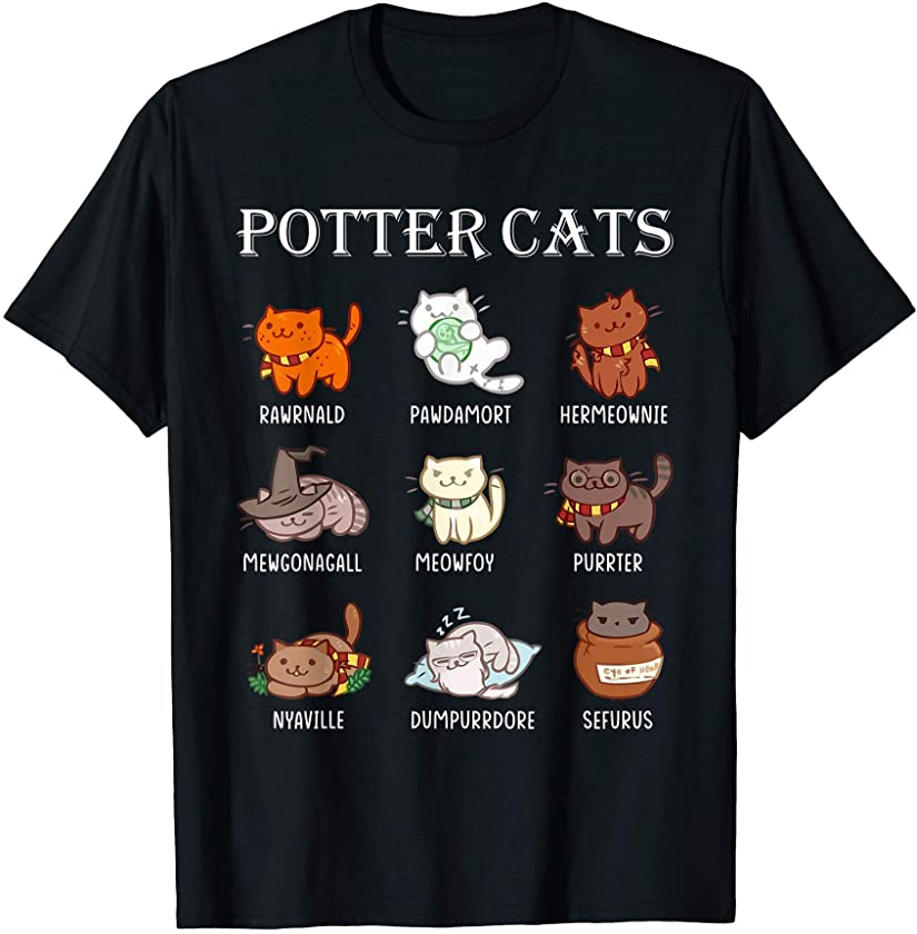 Potter Cats Cute Funny Pawter Cat Kitten Lovers Gift T-Shirt