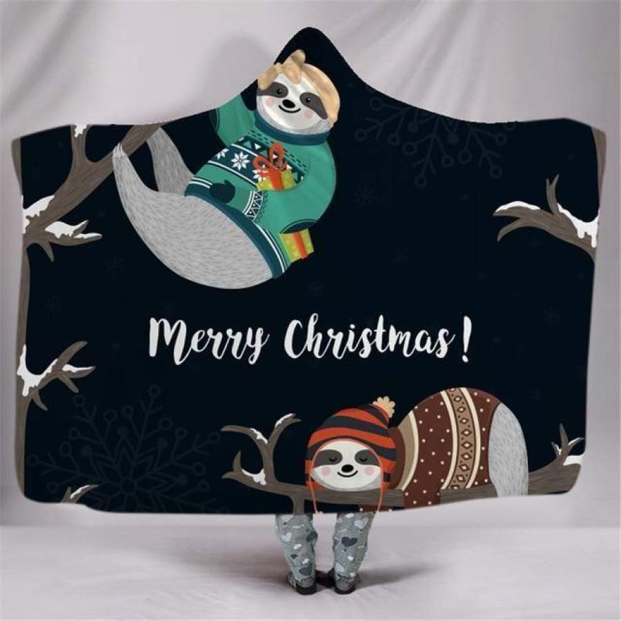 X-Mas Cozy Sloth Hooded Blanket Christmas Decoration Ideas Christmas Gift Ideas