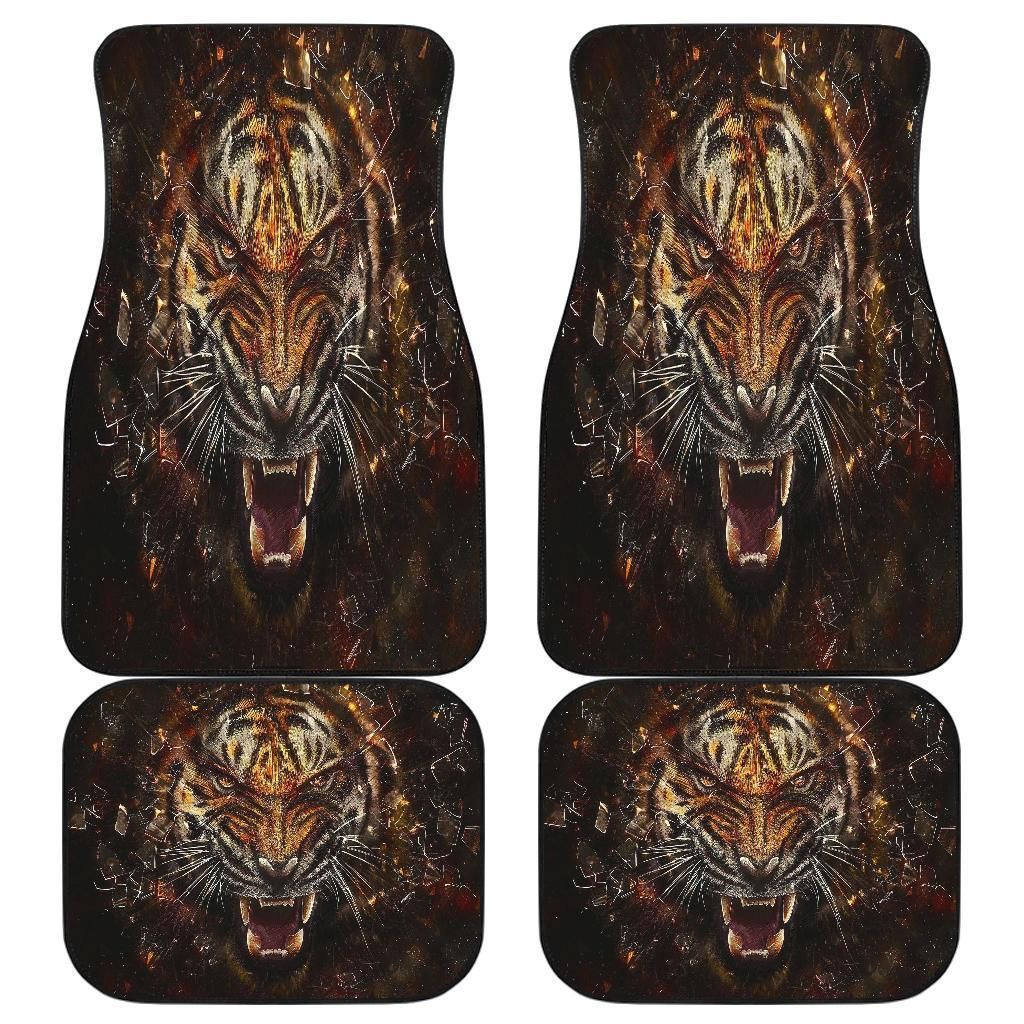 Tiger 3D Angry Face Wild Animal Car Floor Mats 191101 Personalized Car Seat Floor Mat Custom Print