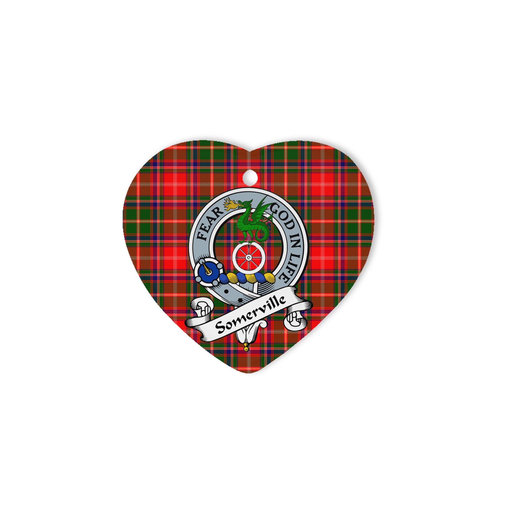 Somerville Scottish Clan Badge Plaid Ornament Gift. Christmas Tree Ornament Somerville Clan Tartan Ornament Great Christmas Ornaments Gift Heart Ornament