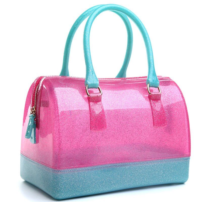 Leather New Jelly Candy Pillow Top Handbag Colorful