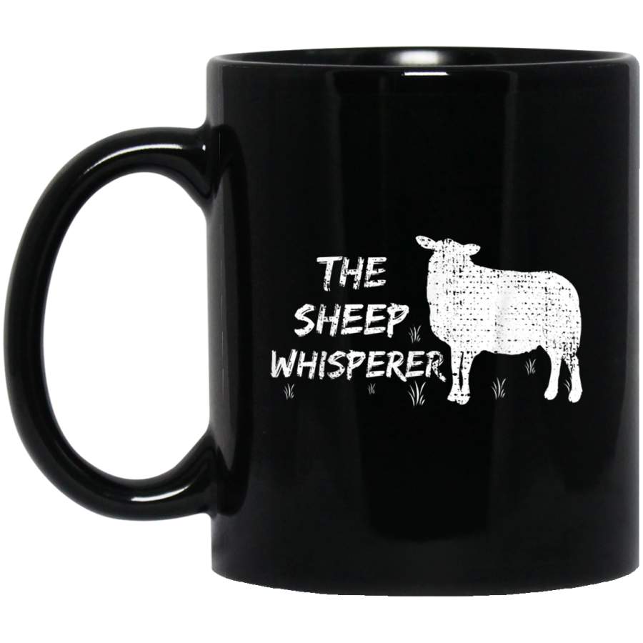 The Sheep Whisperer Farmer Gift Animal Vintage Black Mug