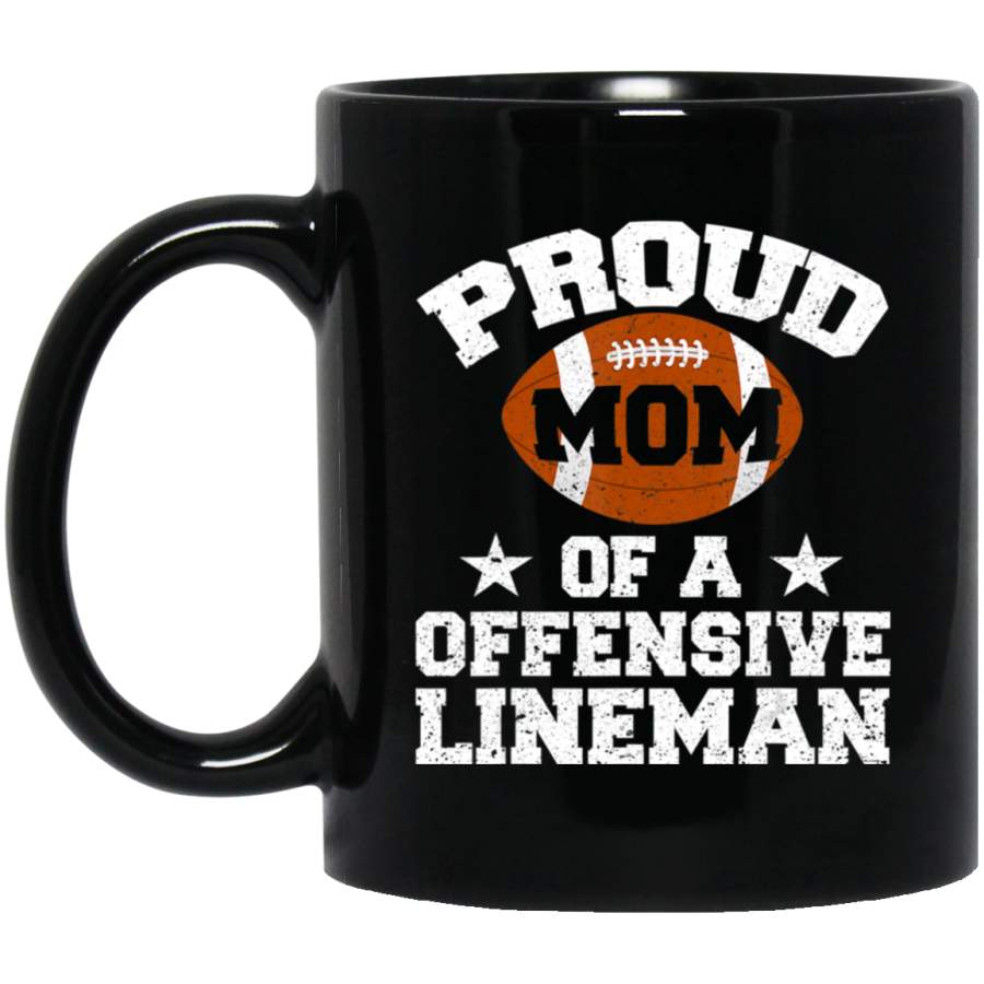 Vintage Proud Mom Of Offensive Lineman Football Player Coffee Mug