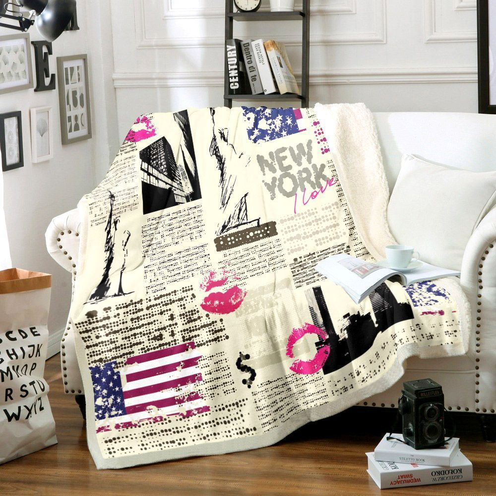 New York Lover Fleece Blanket All Over Prints
