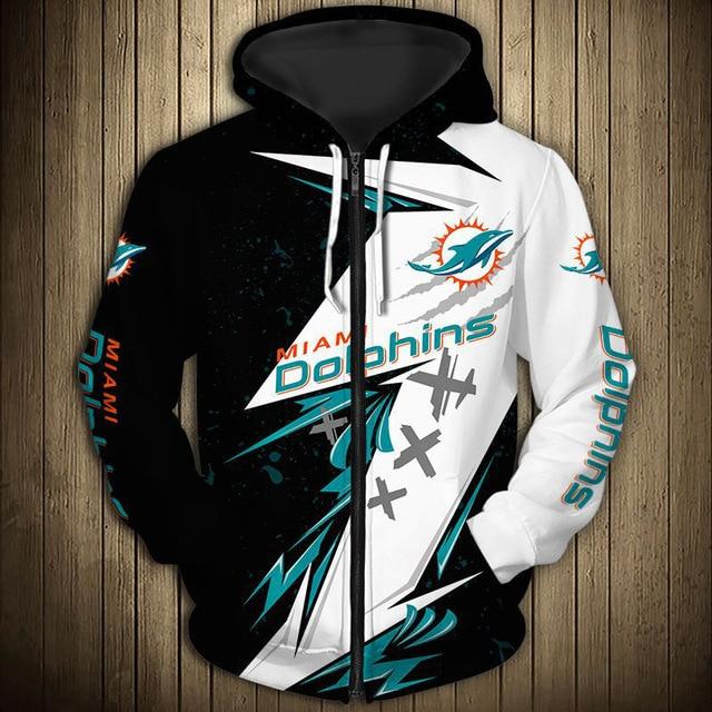 Miami Dolphins Graffiti Zipper Hoodie