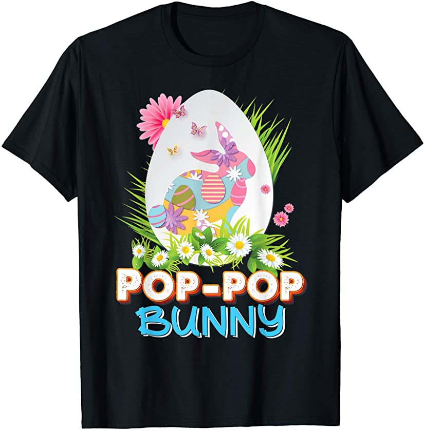 Pop-pop Bunny Cute Matching Family Rabbit Easter Egg Hunt T-Shirt