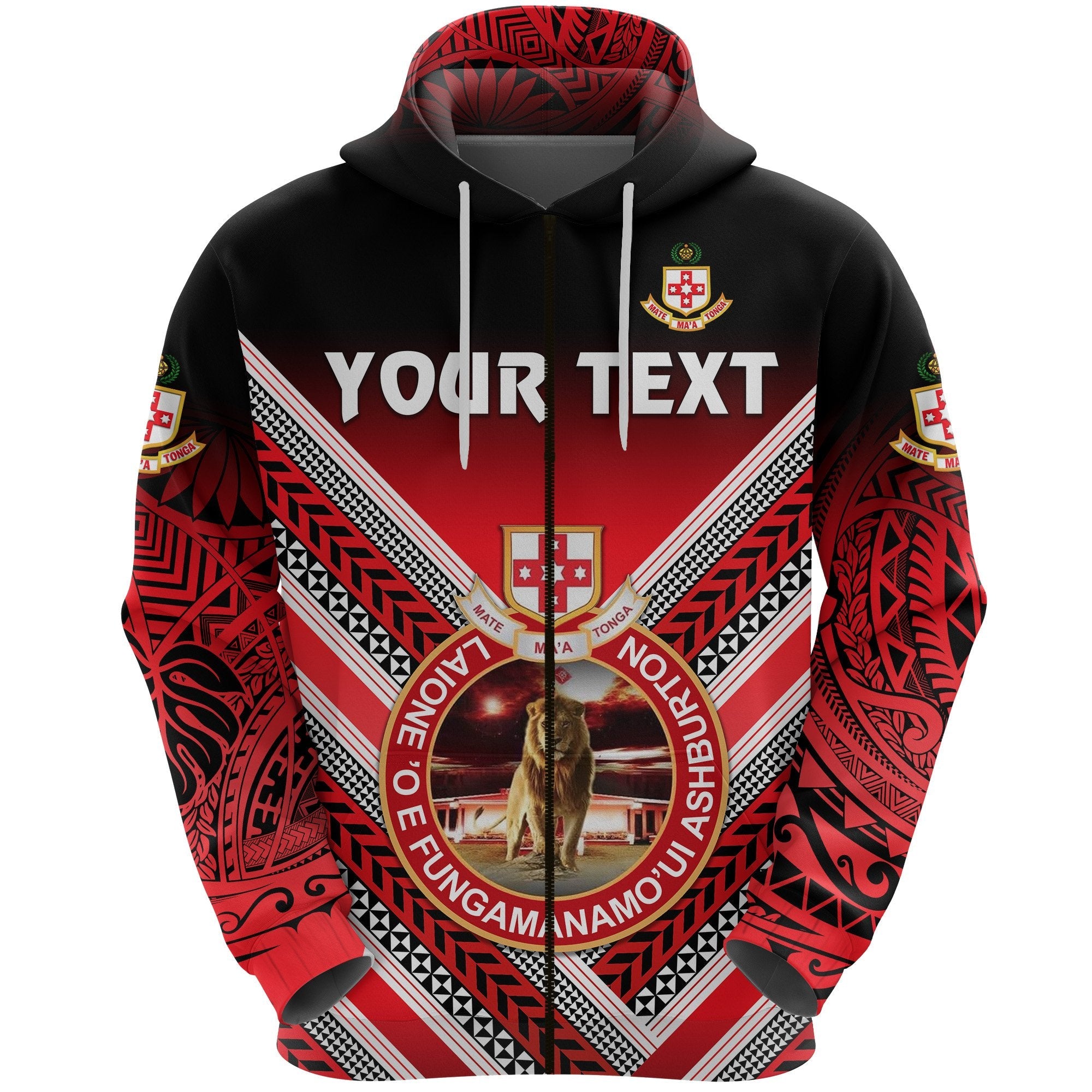 (Custom Personalised) Kolisi Tonga Zip Hoodie Mate Ma’A Tonga Creative Style – Lion