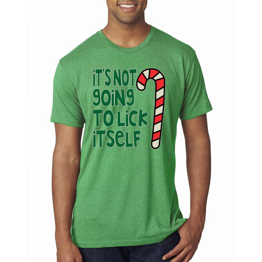 Candy Cane Not Going to Lick Itself Christmas Mens Premium Tri Blend T-Shirt