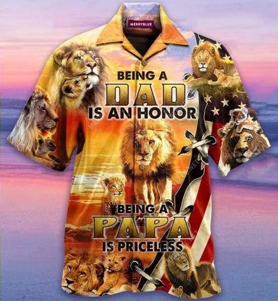 Lion Being A Dad Is An Honor Hawaii Shirt Ha13627