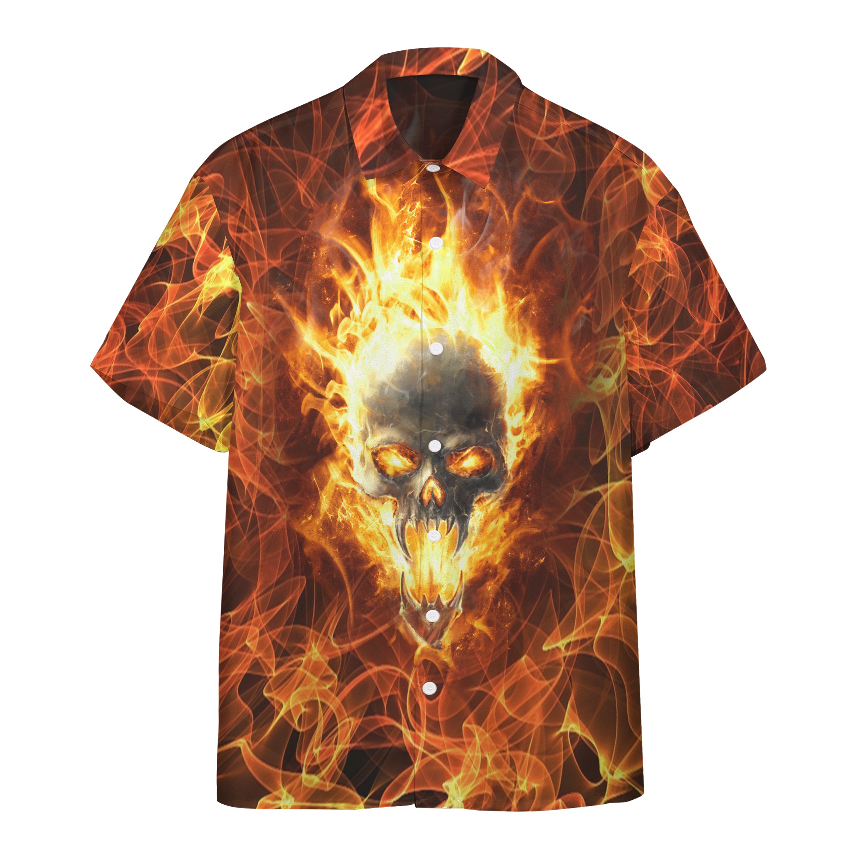 Gearhumans Flaming Skull Find Your Fire Custom Hawaiian Shirt Ha95421