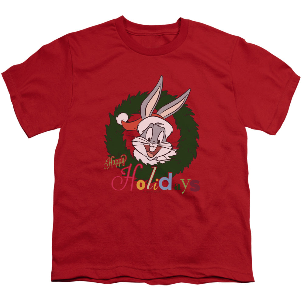 Looney Tunes Holiday Bunny Kids Youth T Shirt Red