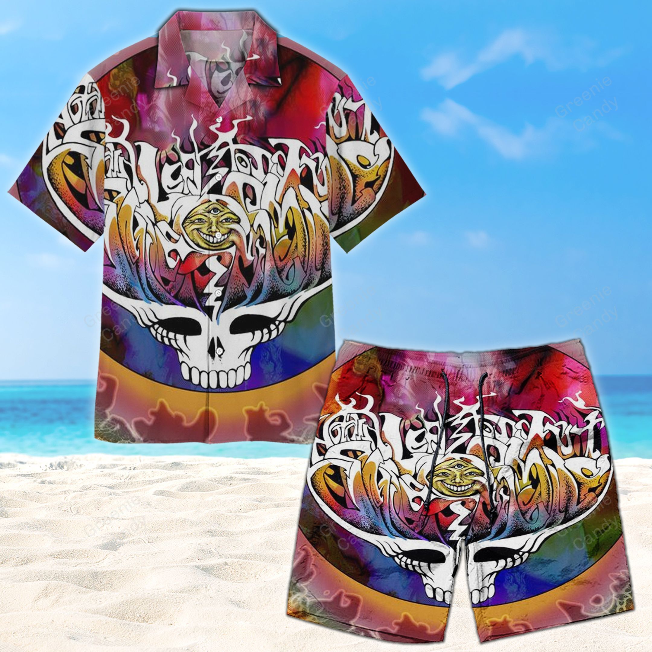 Thankful Dead Unisex Hawaiian Beach Short Ha83327