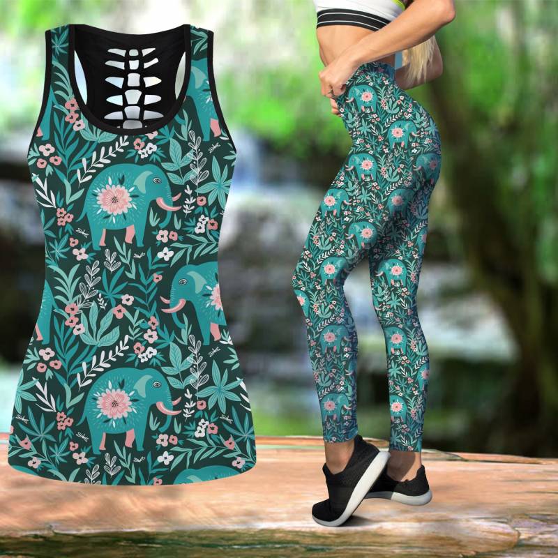 Tropical Elephant H25624 – Tank Top & Legging Set