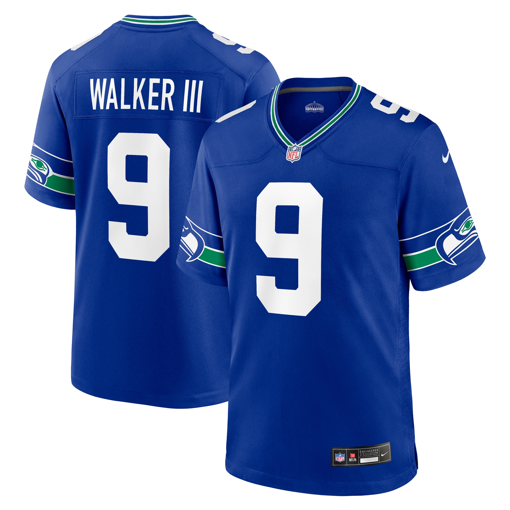 Kenneth Walker III Seattle Seahawks Throwback Player Game Jersey – Royal