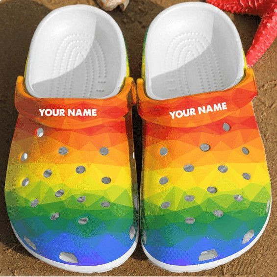 Custom Name Lgbt Crocs Rubber Crocs Clog Shoes Comfy Footwear