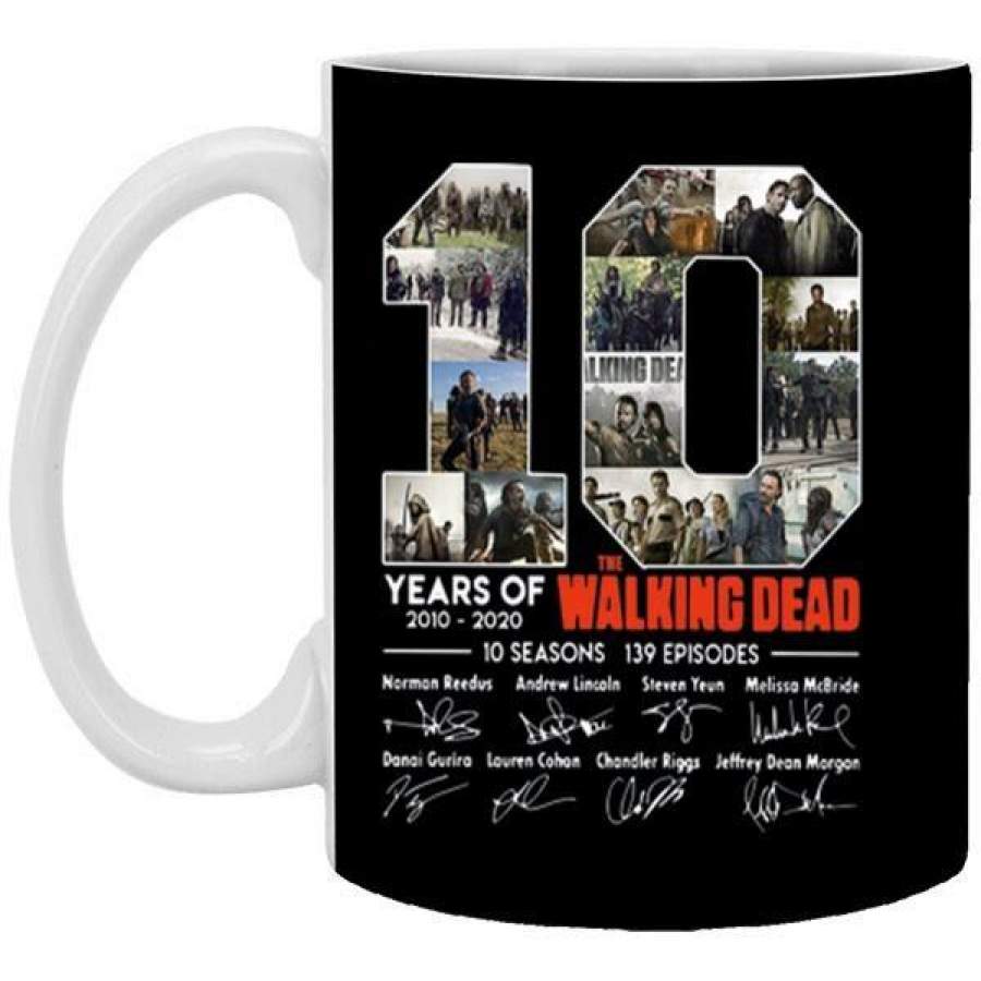 10 Years Of The Walking Dead 2010 2020 Signatures Black Costume gift 11 oz Mug