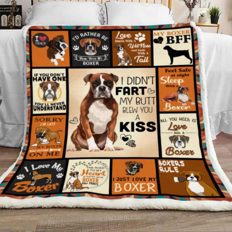 Boxer Dog Sherpa Blanket JR1602 68O51