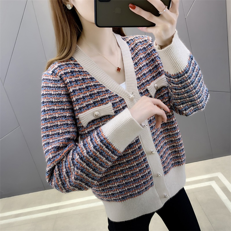 Cardigan women’s early autumn 2022 new Korean loose small fragrance sweater coat women’s sweater long sleeved top alx