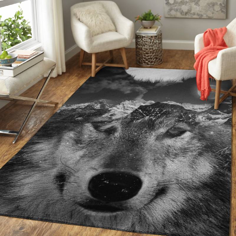 Wolf Mountain – Animals Area Rug Carpet