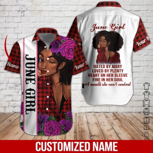 June Girl Custom Name Aloha Hawaii Shirts For Men Women Ha54575