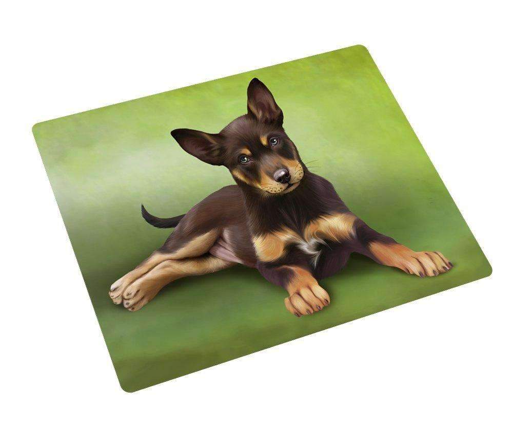 Australian Kelpie Puppy Dog Art Portrait Print Woven Throw Sherpa Plush Fleece Blanket