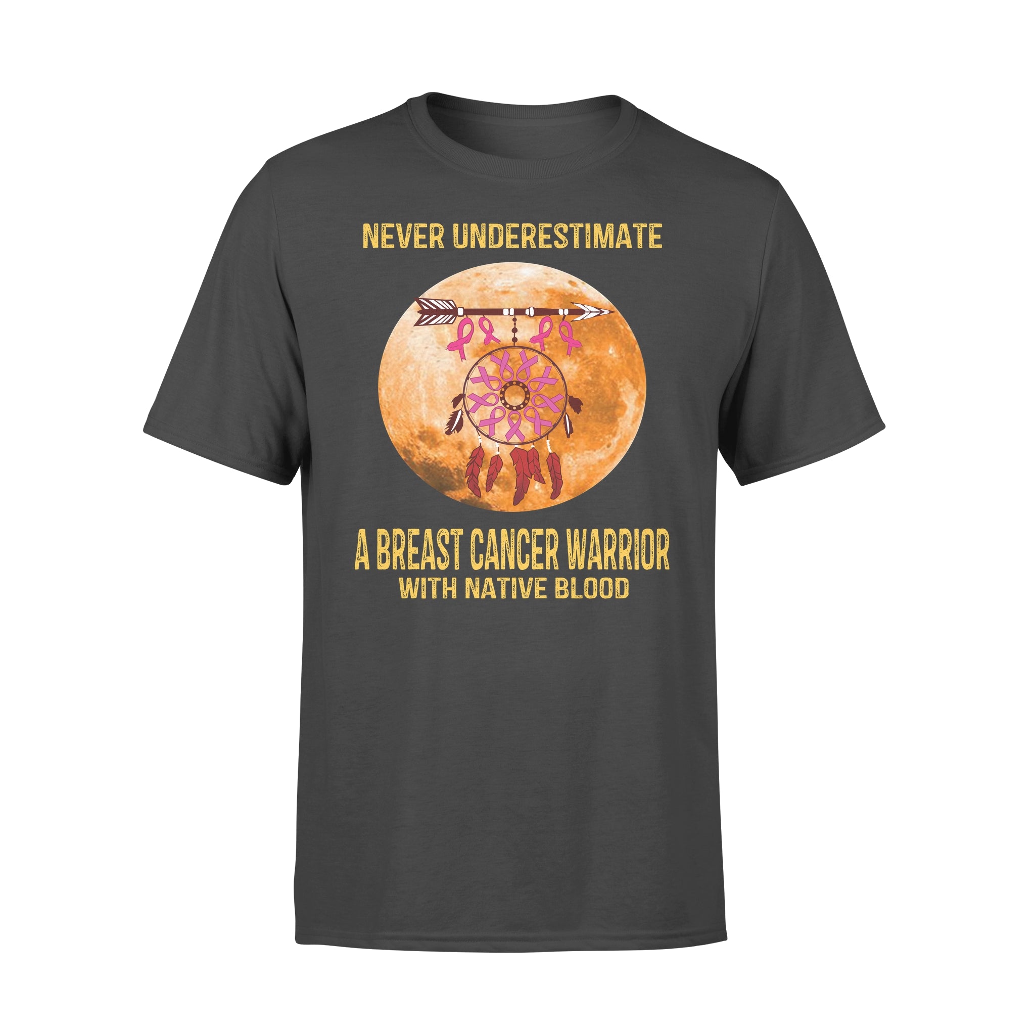 Never Underestimate A Breast Cancer Warrior – Premium T-shirt